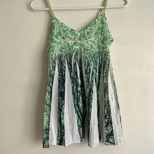 forest green ruffle cami top
